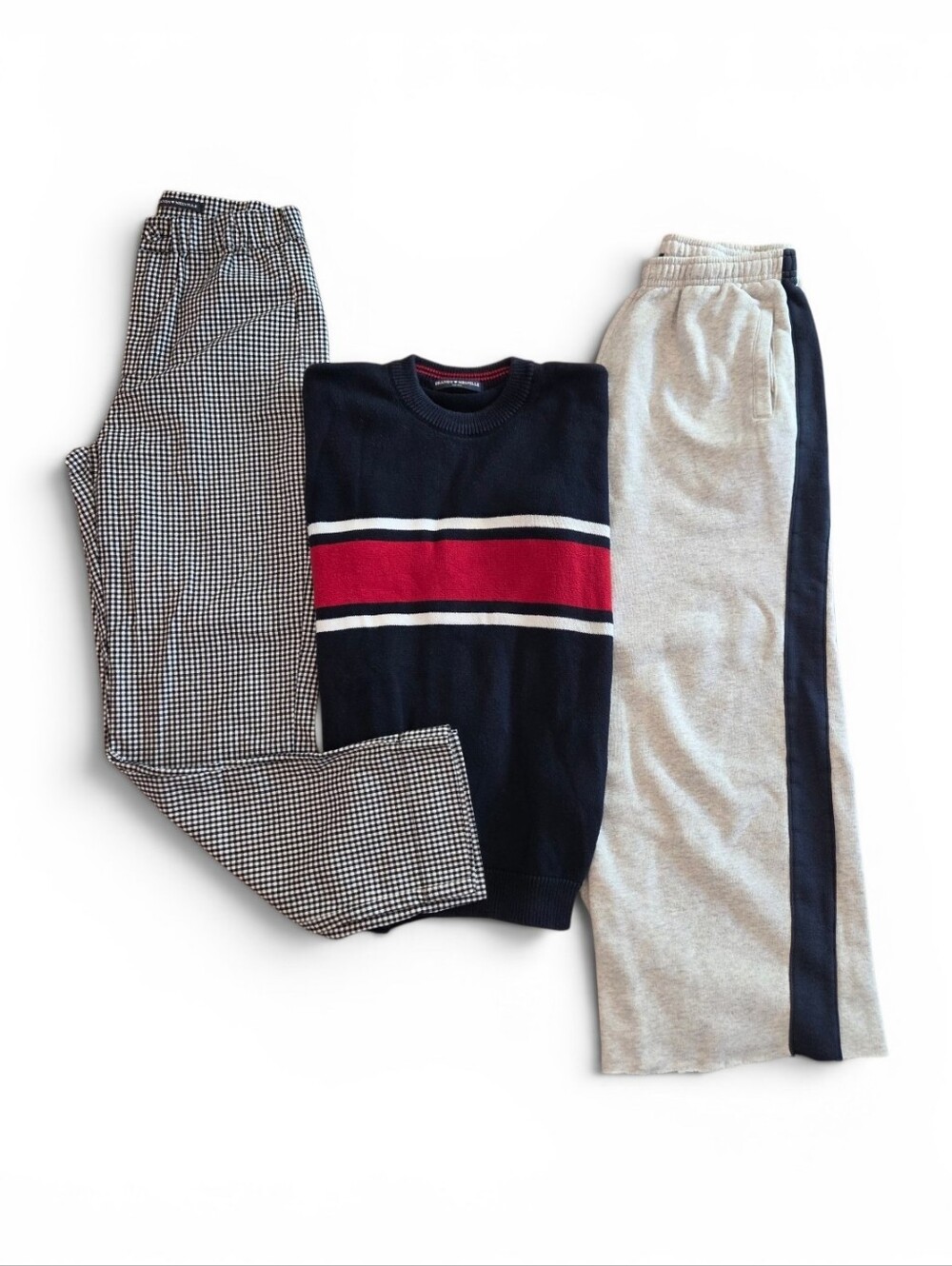 Brandy Melville Sweater, Gingham Pants & Raw Hem Sweatpants Bundle Preppy Y2K